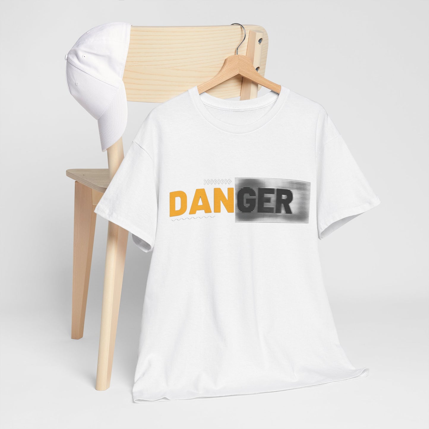 Unisex Heavy Cotton Tee with 'DANGER' Design