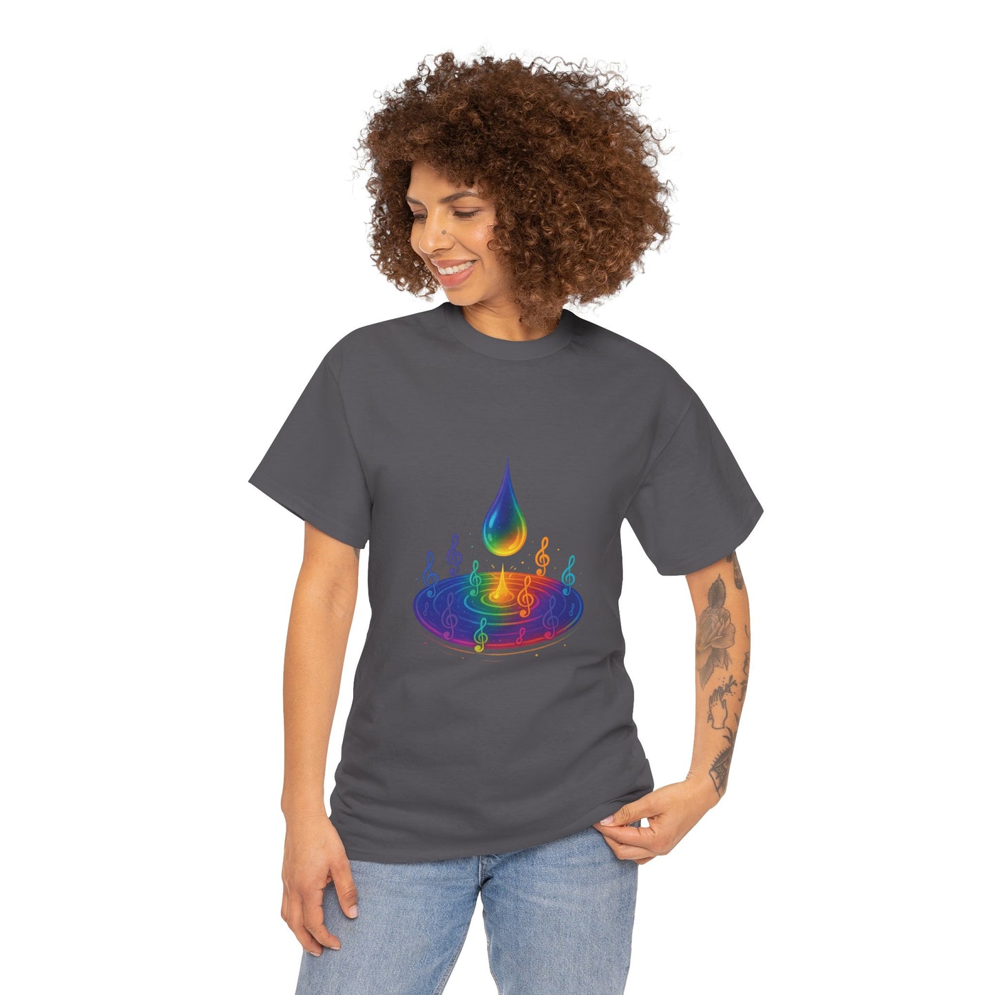 Colorful Music Water Drop Unisex Heavy Cotton Tee