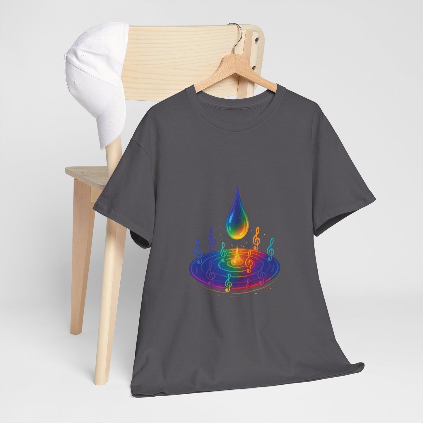 Colorful Music Water Drop Unisex Heavy Cotton Tee