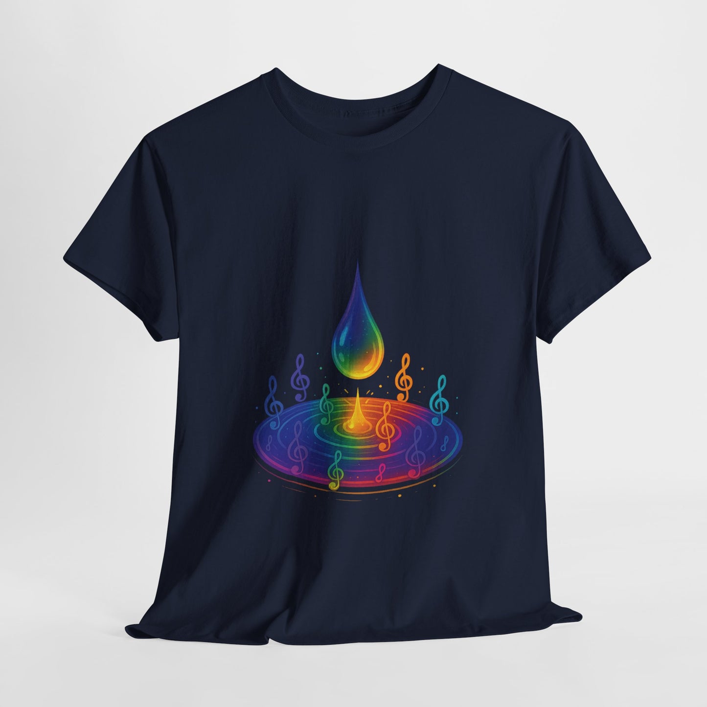Colorful Music Water Drop Unisex Heavy Cotton Tee