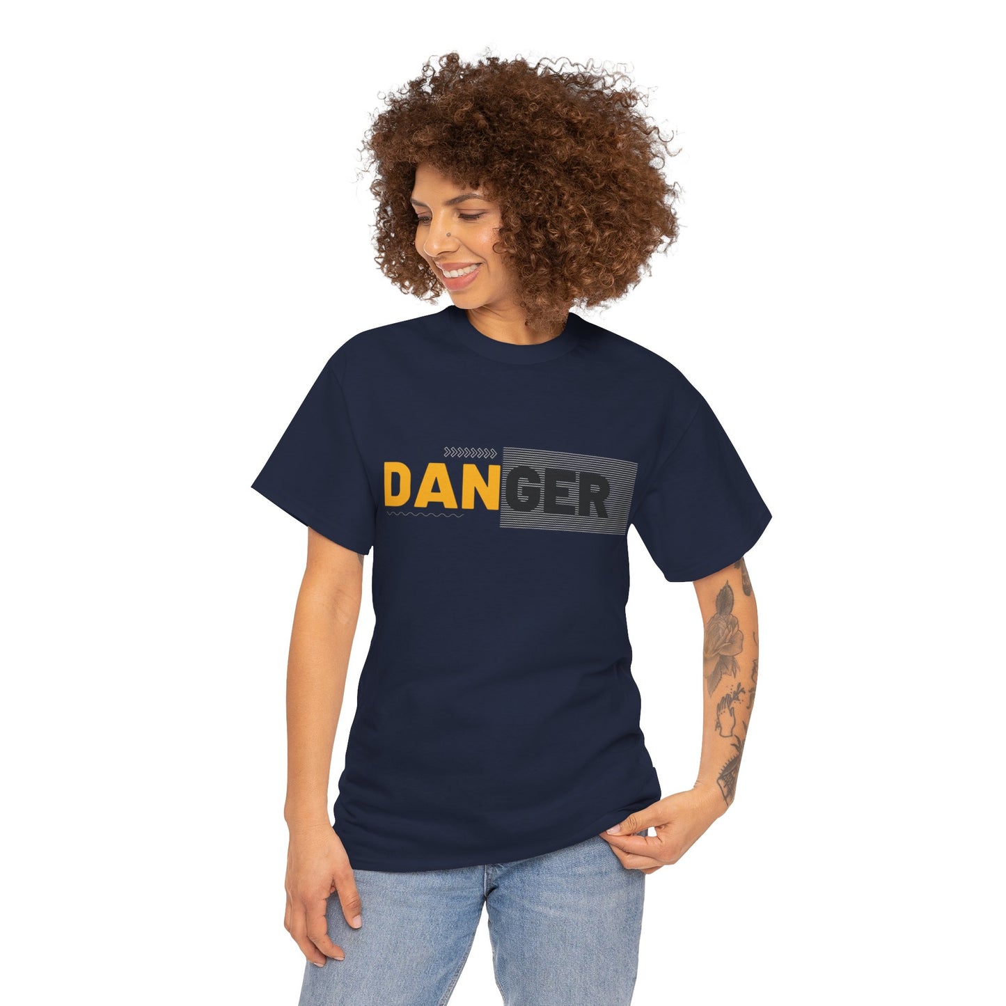 Unisex Heavy Cotton Tee with 'DANGER' Design