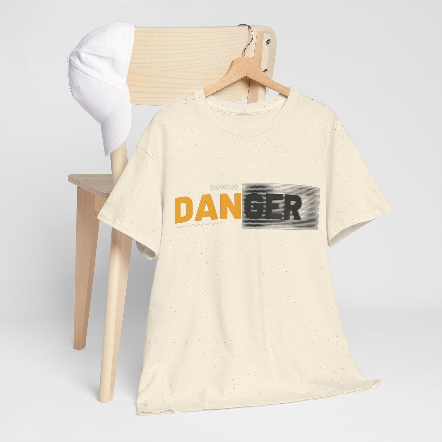 Unisex Heavy Cotton Tee with 'DANGER' Design