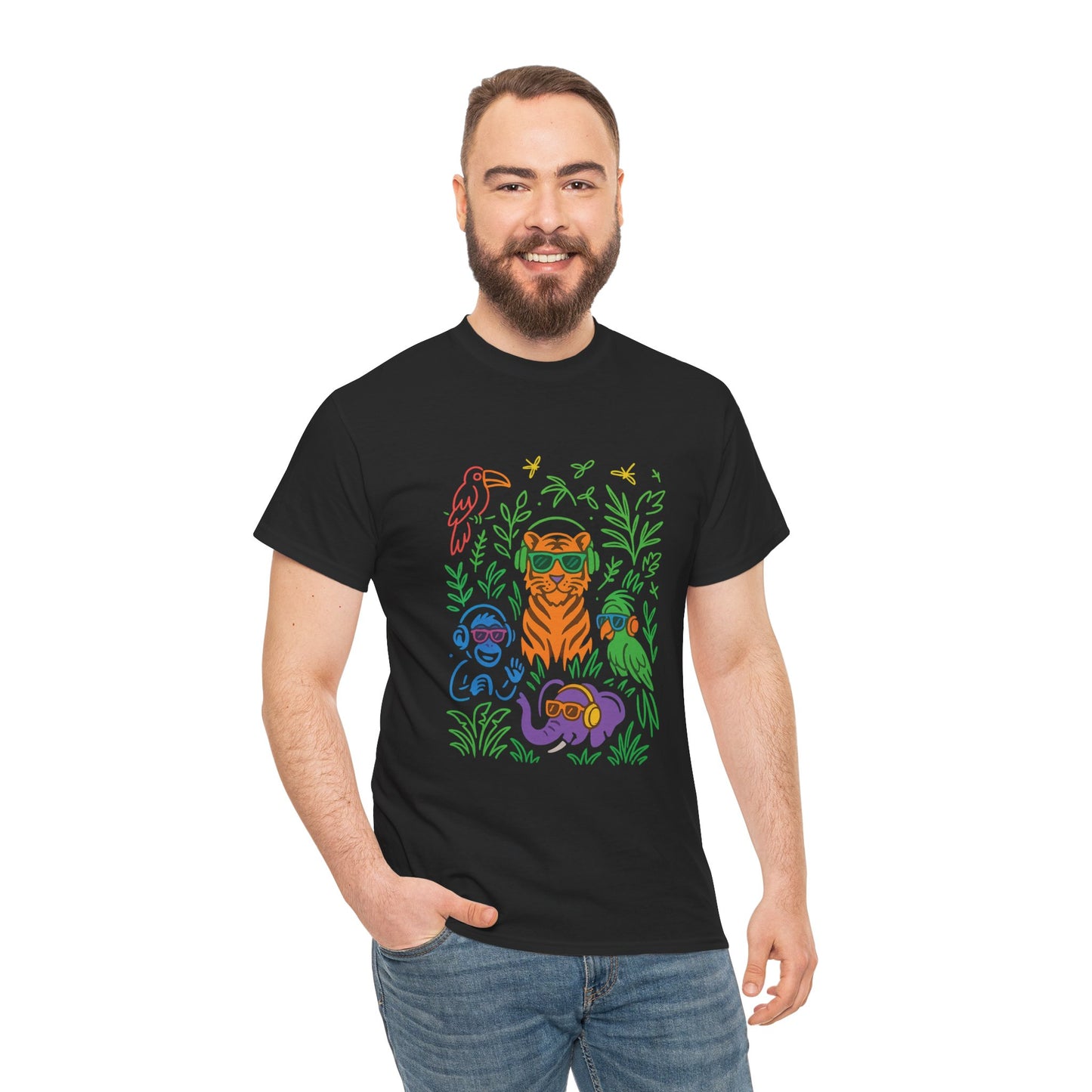 Vibrant Jungle Vibes Tee | Unisex Cotton T-Shirt