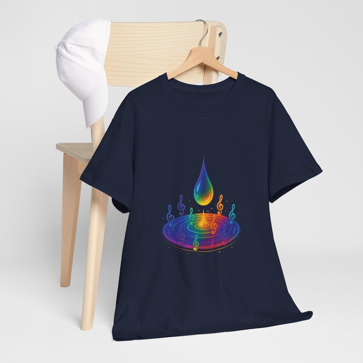 Colorful Music Water Drop Unisex Heavy Cotton Tee