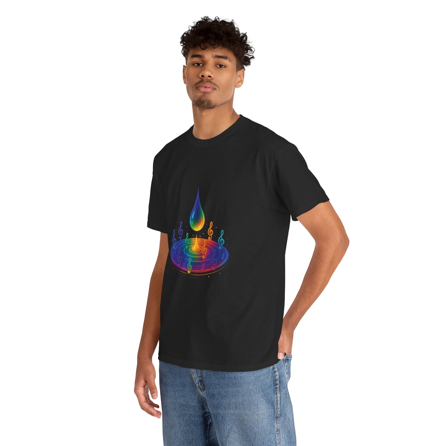 Colorful Music Water Drop Unisex Heavy Cotton Tee