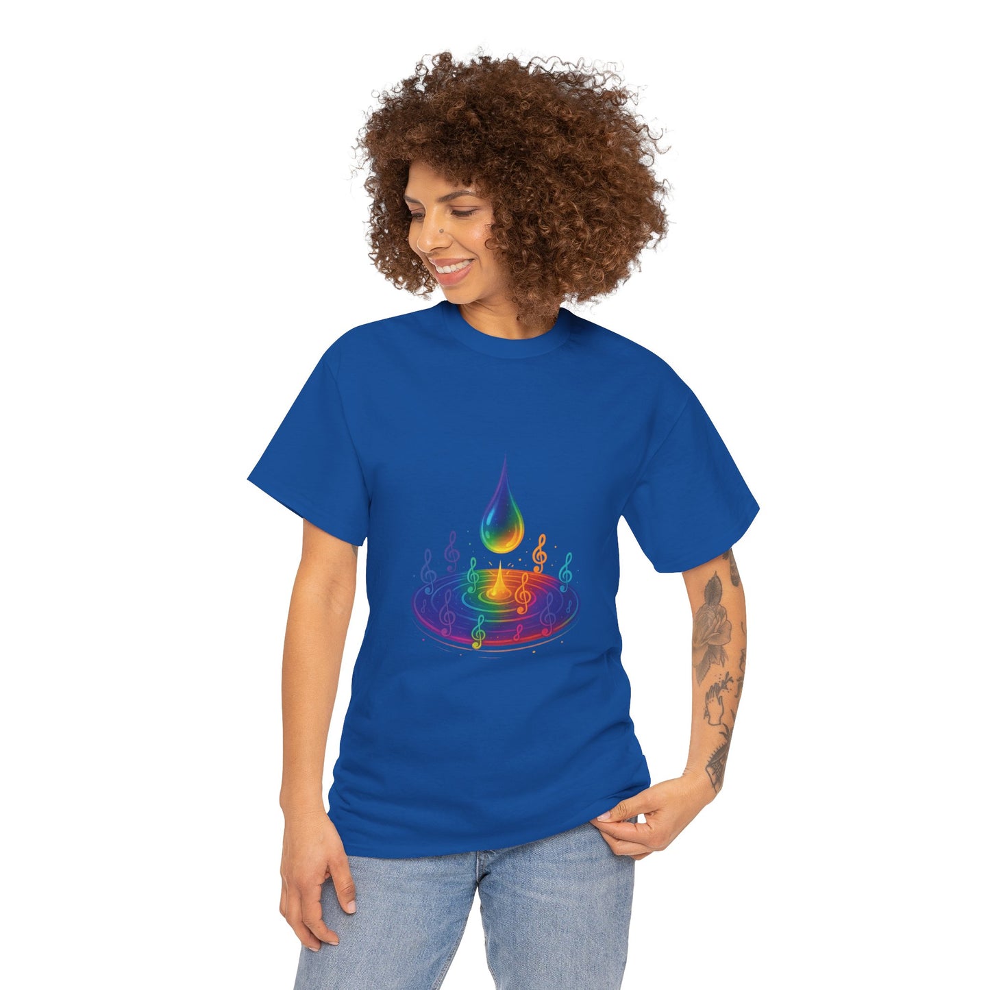Colorful Music Water Drop Unisex Heavy Cotton Tee