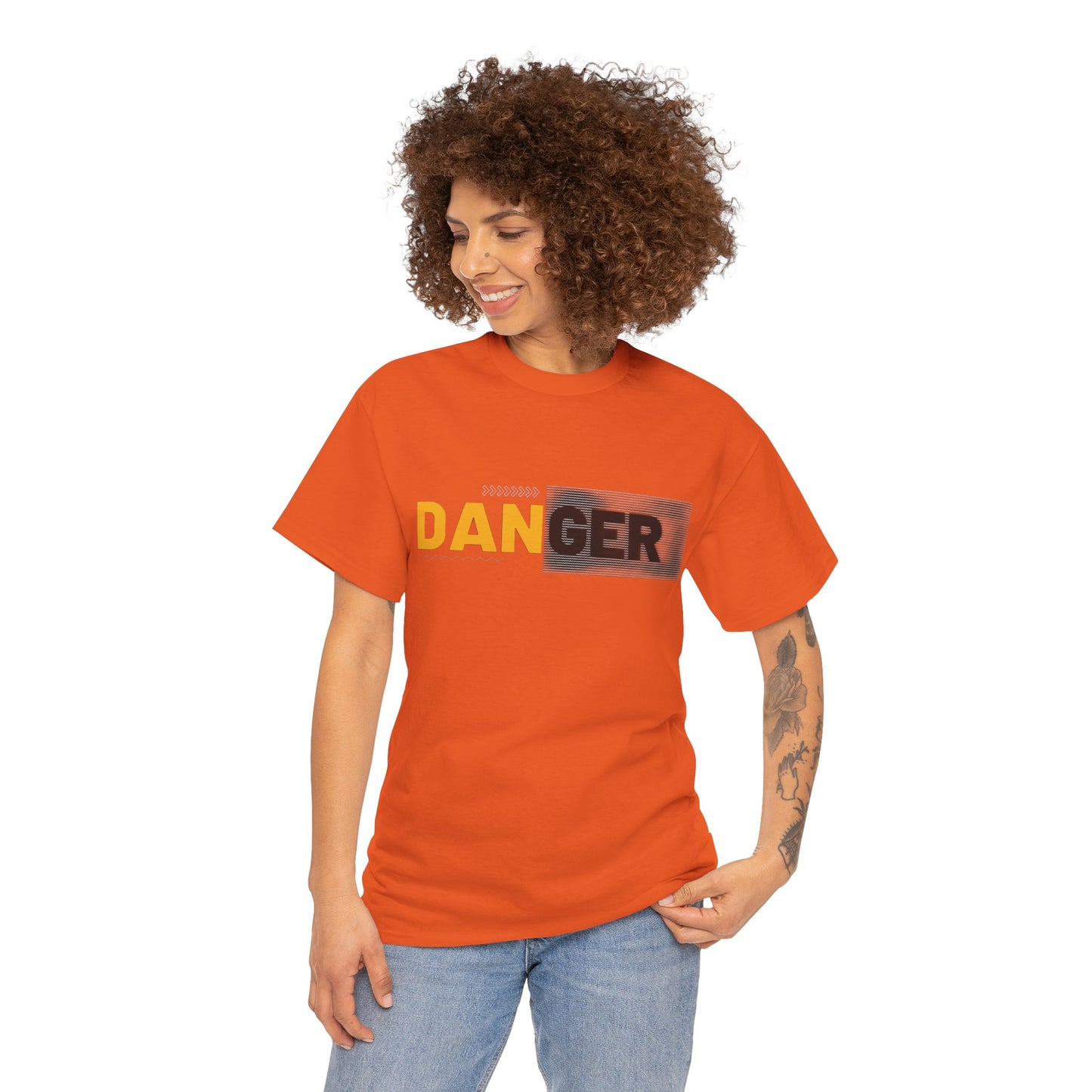 Unisex Heavy Cotton Tee with 'DANGER' Design