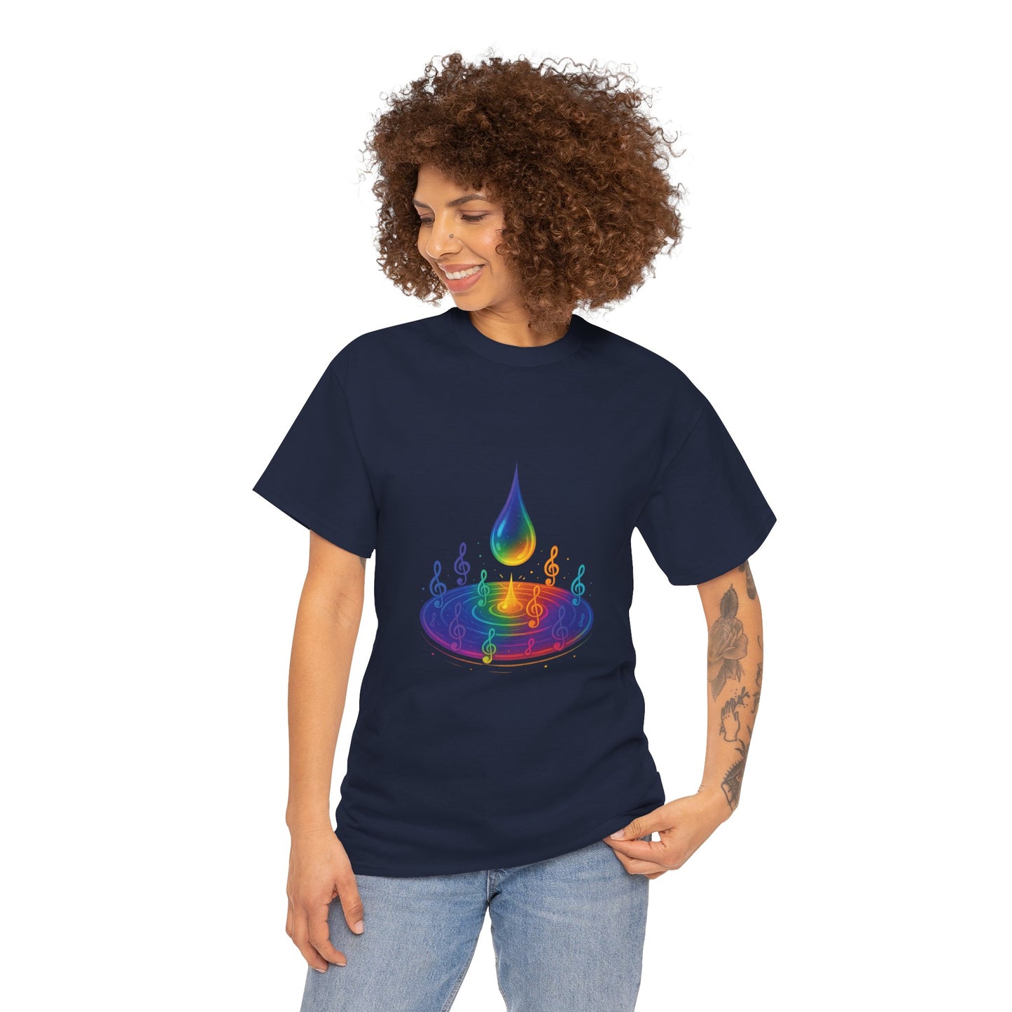 Colorful Music Water Drop Unisex Heavy Cotton Tee