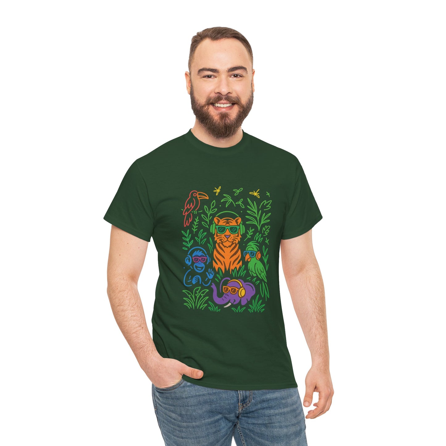Vibrant Jungle Vibes Tee | Unisex Cotton T-Shirt