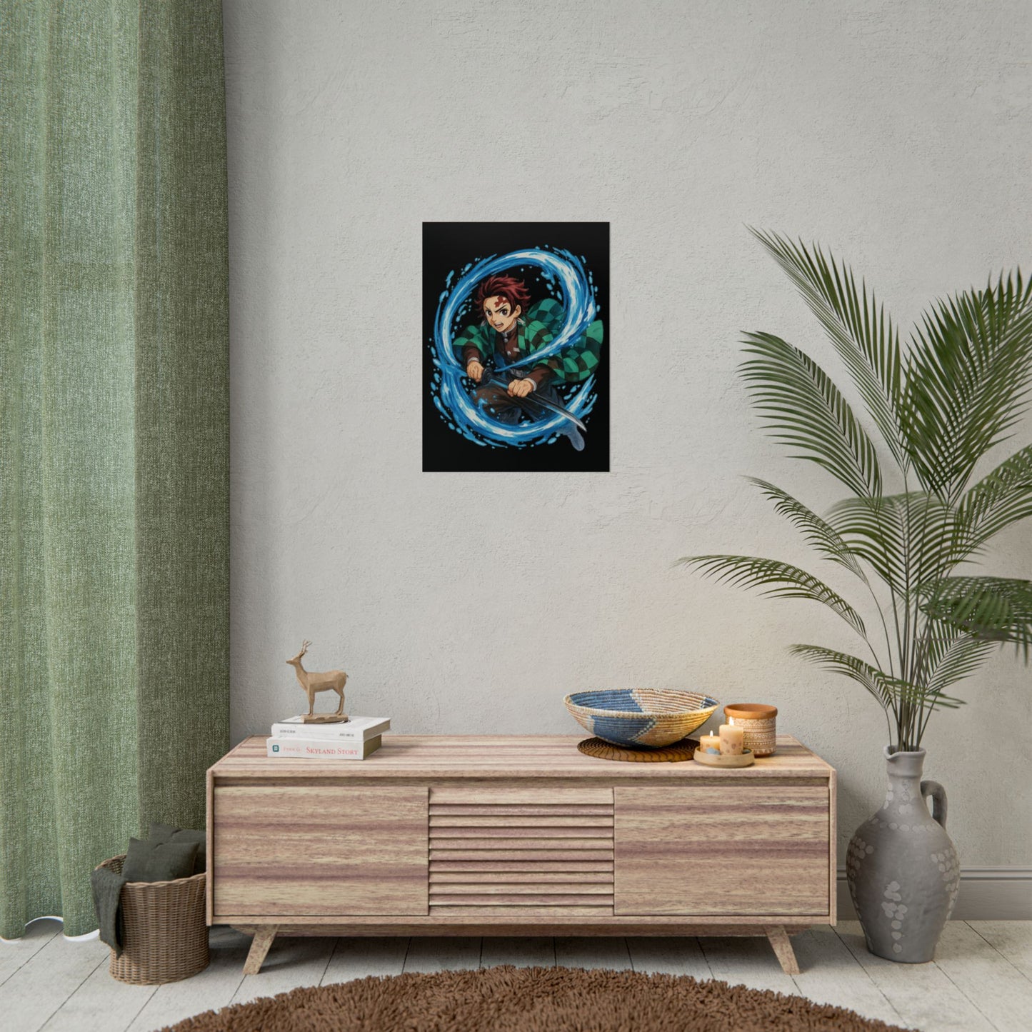 Anime Wall Art Poster, Demon Slayer Decorative Prints, Rolled Poster for Bedroom, Living Room Decor, Gift for Fans