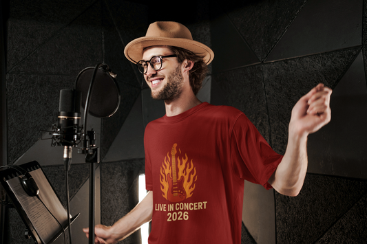 Live in Concert Unisex Heavy Cotton Rock T-Shirt