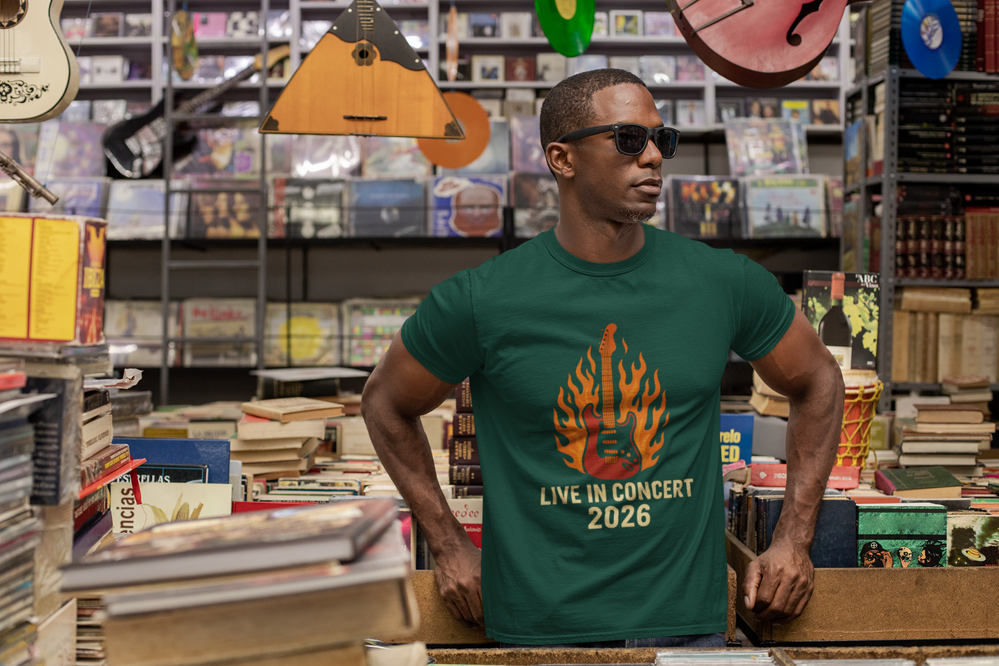 Live in Concert Unisex Heavy Cotton Rock T-Shirt