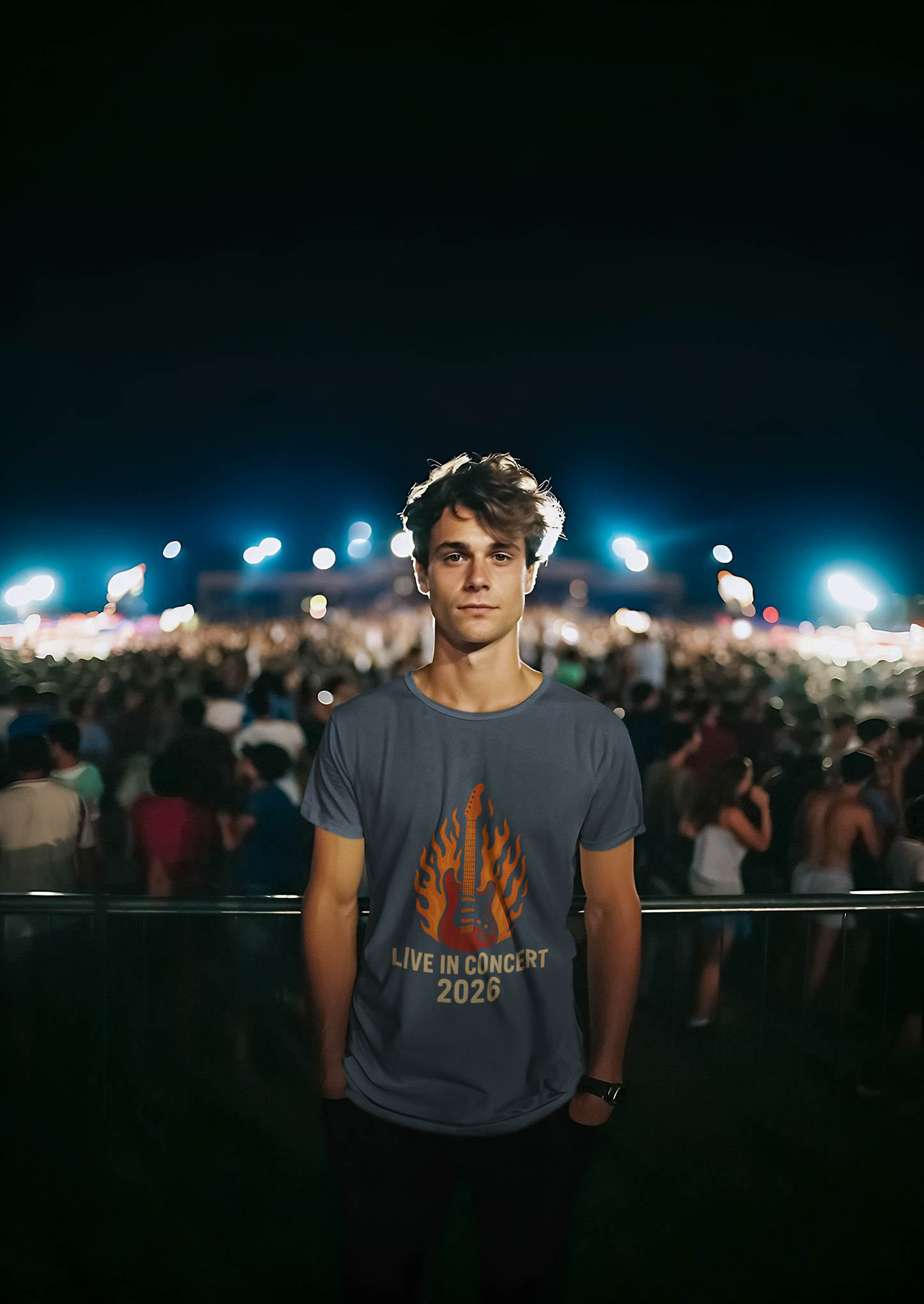 Live in Concert Unisex Heavy Cotton Rock T-Shirt