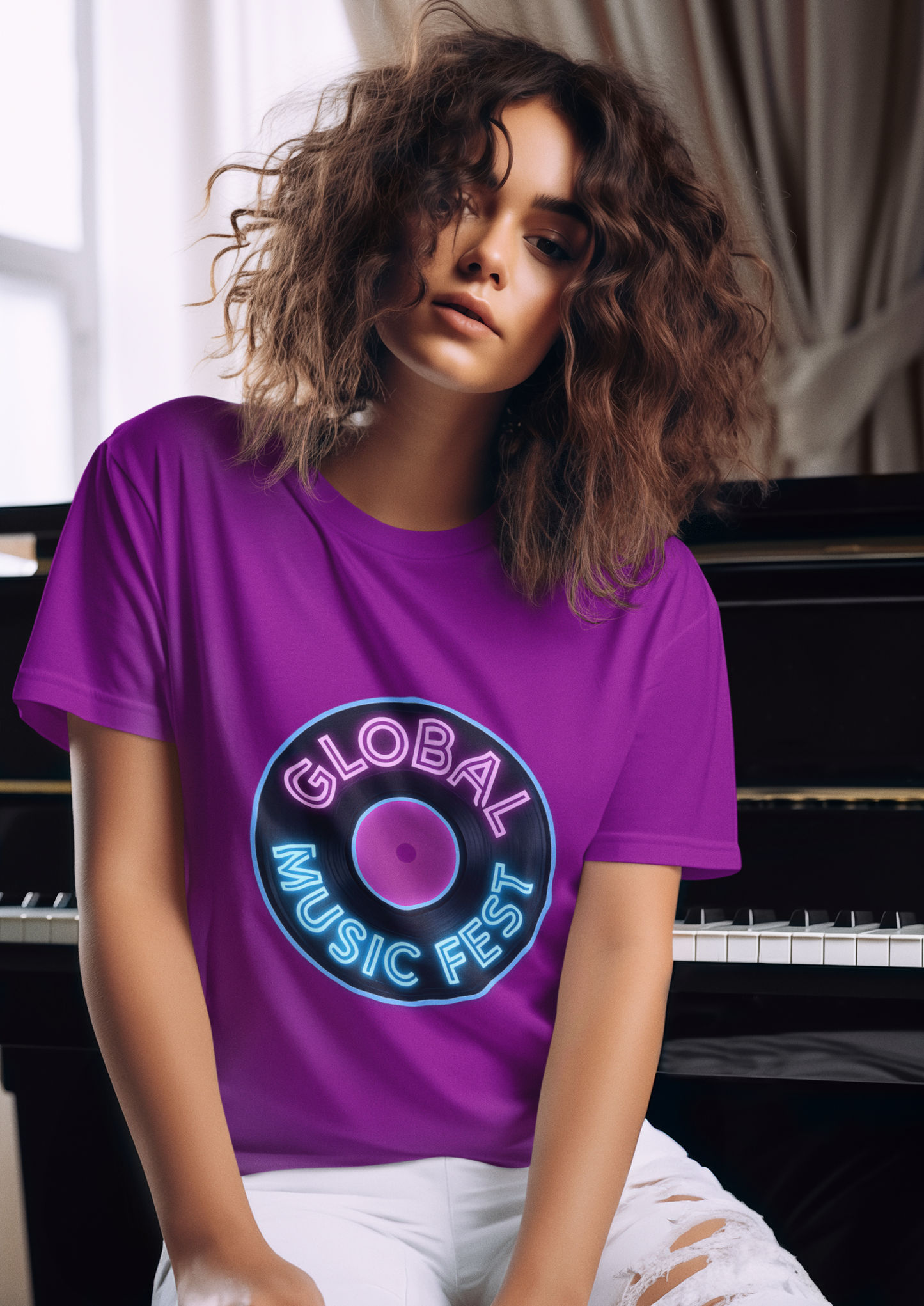 Retro Music Fest Tee - Unisex Heavy Cotton