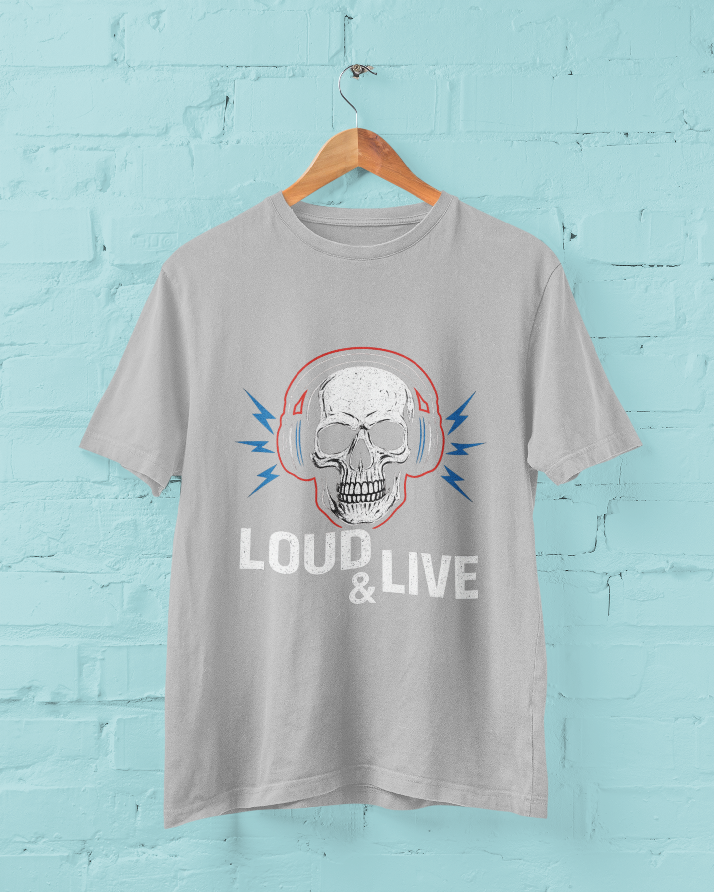 Unisex Heavy Cotton Tee - Loud & Live Skull Graphic Tee