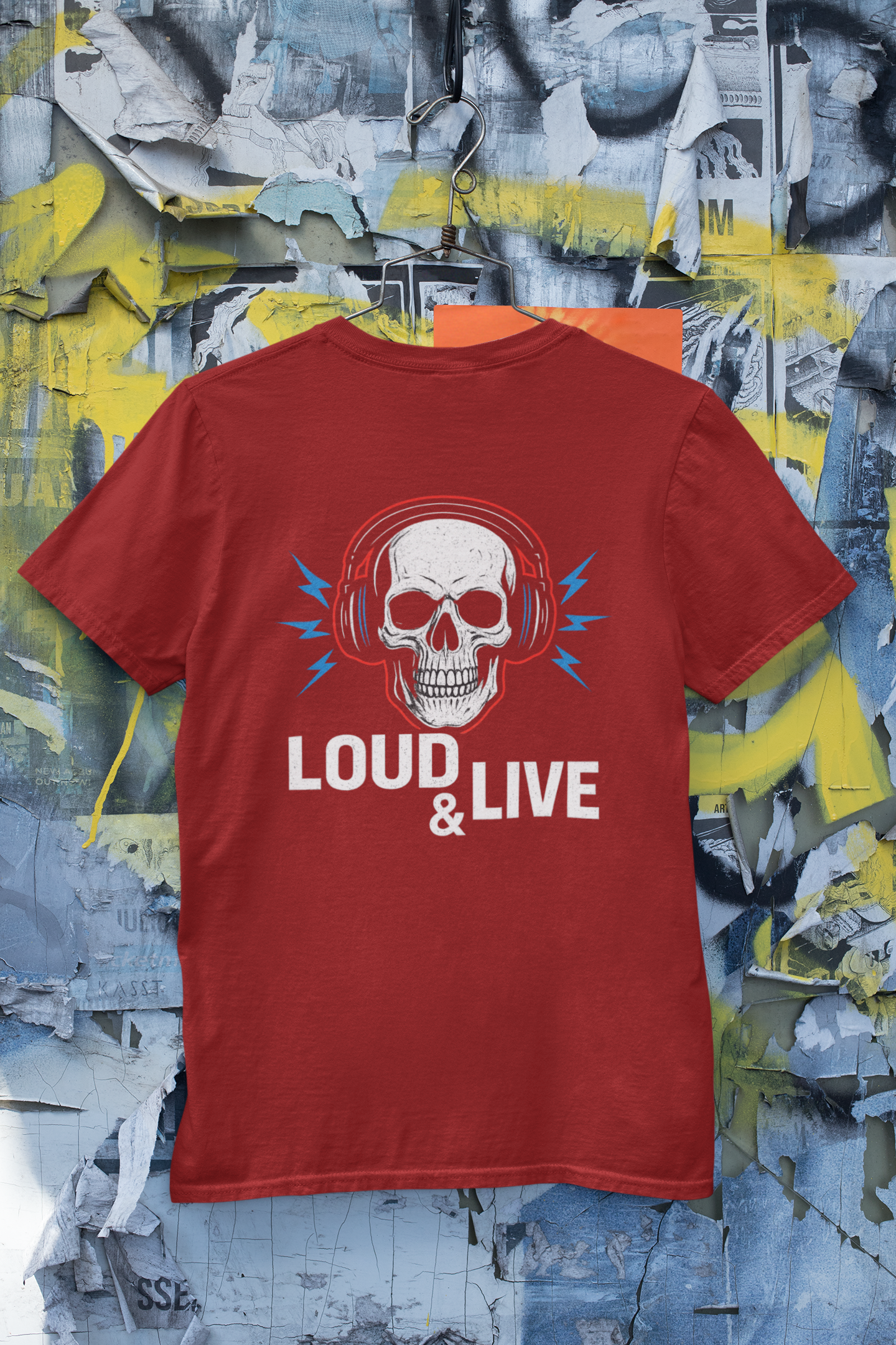 Unisex Heavy Cotton Tee - Loud & Live Skull Graphic Tee