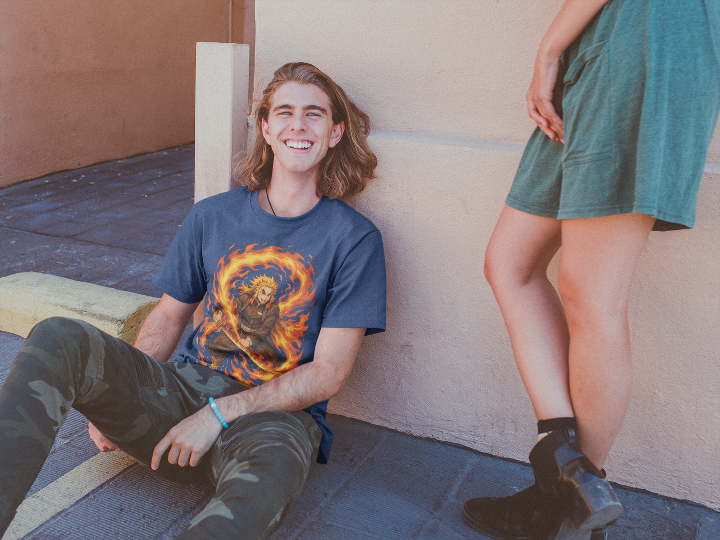 Flame Samurai Anime T-Shirt – Fiery Warrior Graphic Tee for Fans, Streetwear & Gifts