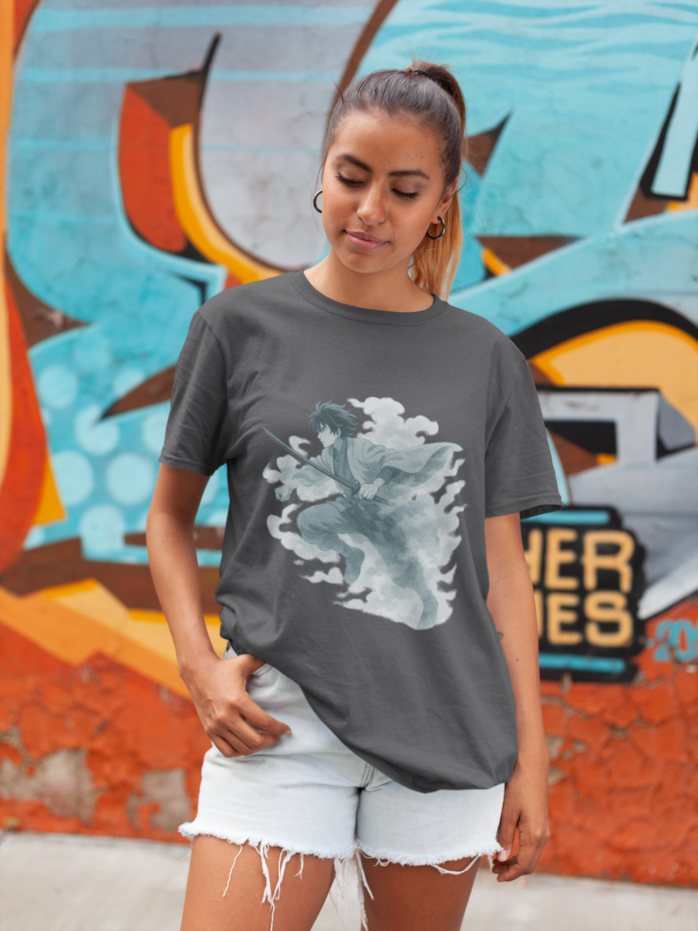 Samurai Warrior Mist Graphic Tee – Epic Japanese Anime Style Shirt