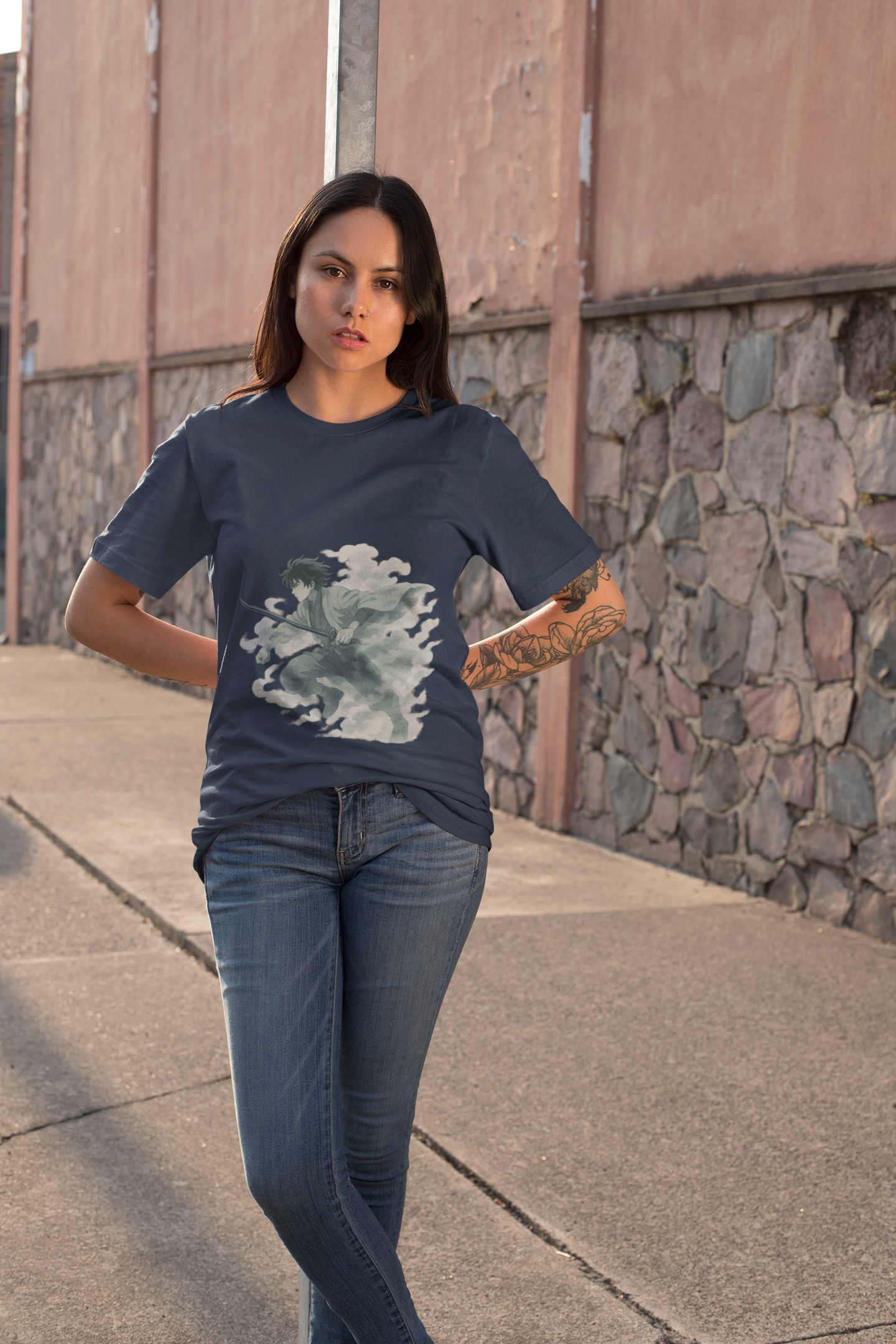 Samurai Warrior Mist Graphic Tee – Epic Japanese Anime Style Shirt