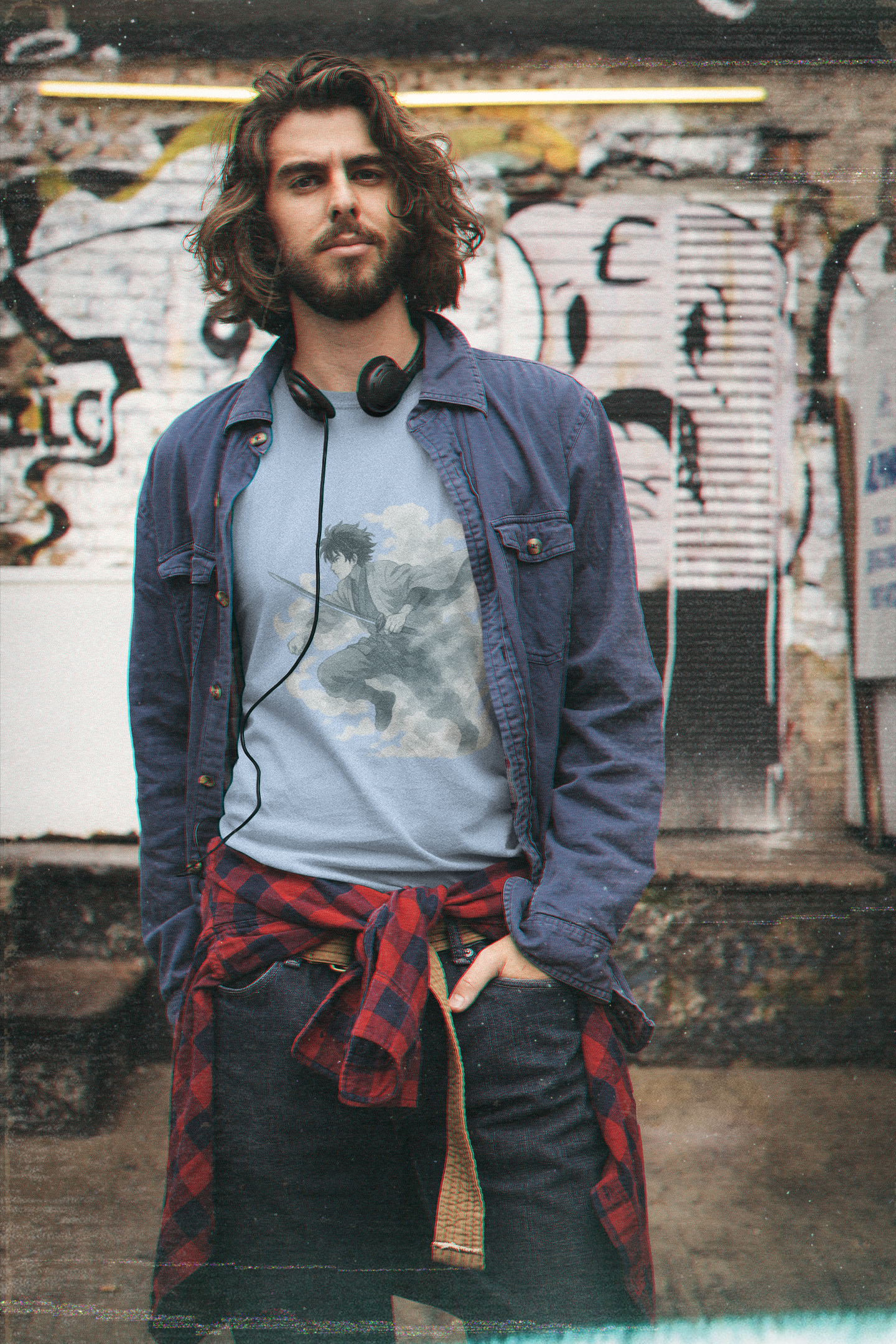 Samurai Warrior Mist Graphic Tee – Epic Japanese Anime Style Shirt
