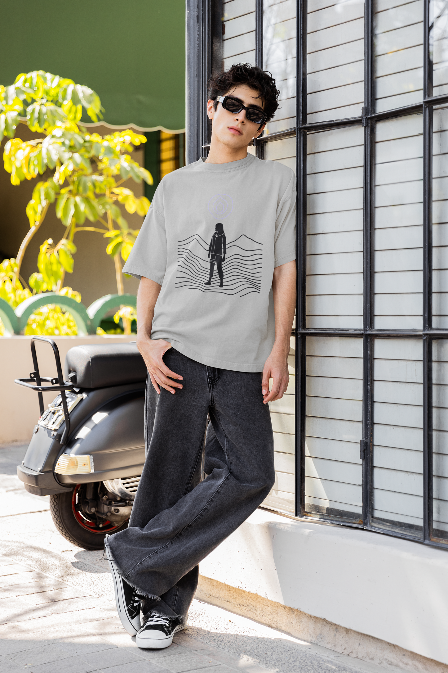 Shinobi Inspired T-Shirt – Blue Glow Mountain Graphic Tee