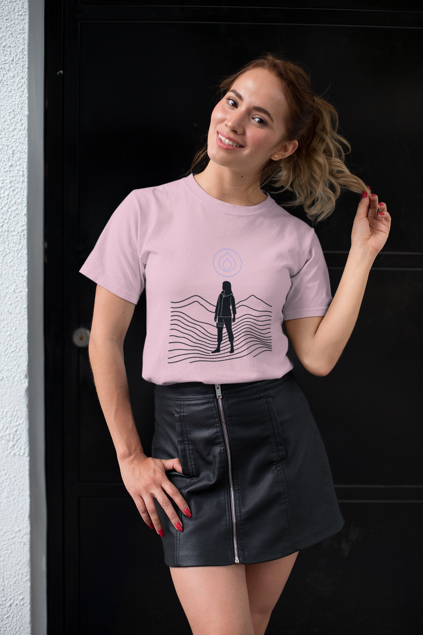 Shinobi Inspired T-Shirt – Blue Glow Mountain Graphic Tee