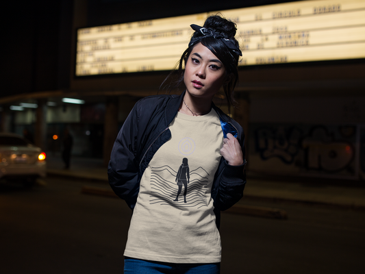 Shinobi Inspired T-Shirt – Blue Glow Mountain Graphic Tee