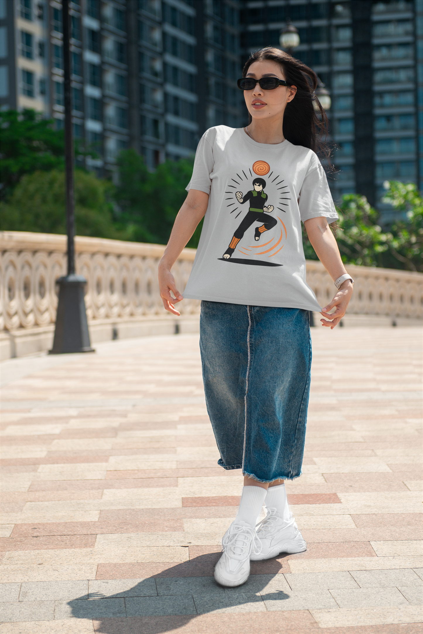 Martial Ninja Inspired T-Shirt – Orange Energy Kick Graphic Tee