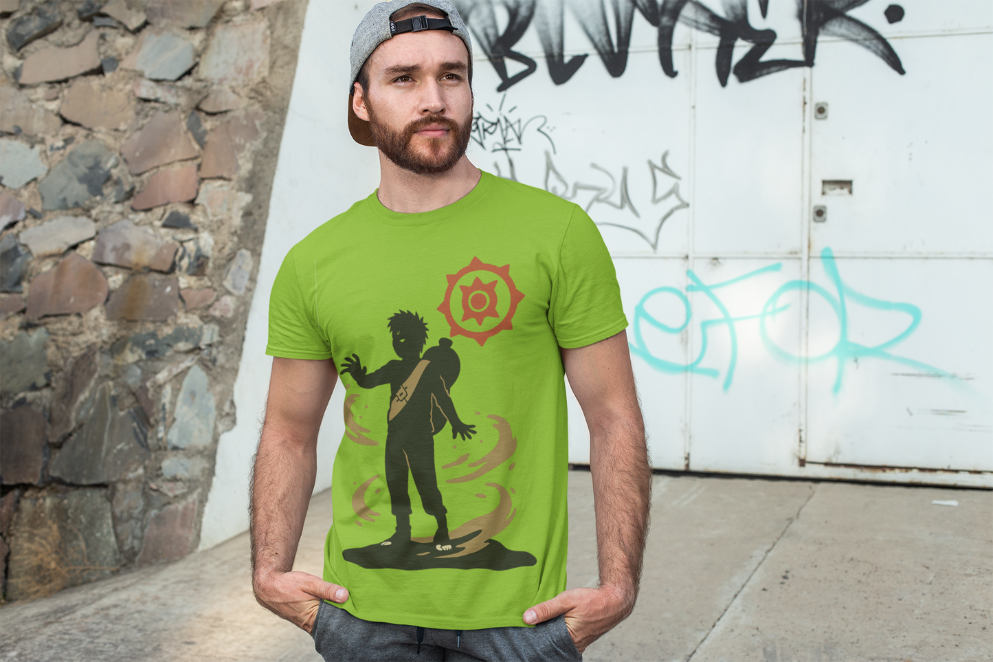 Desert Ninja Inspired T-Shirt – Sand Power Red Emblem Graphic Tee