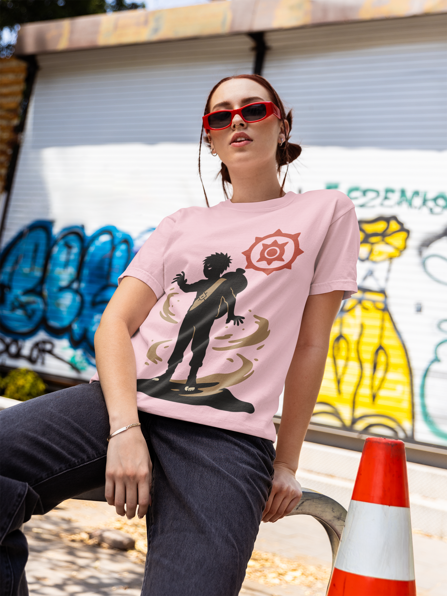 Desert Ninja Inspired T-Shirt – Sand Power Red Emblem Graphic Tee