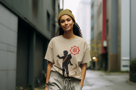 Desert Ninja Inspired T-Shirt – Sand Power Red Emblem Graphic Tee
