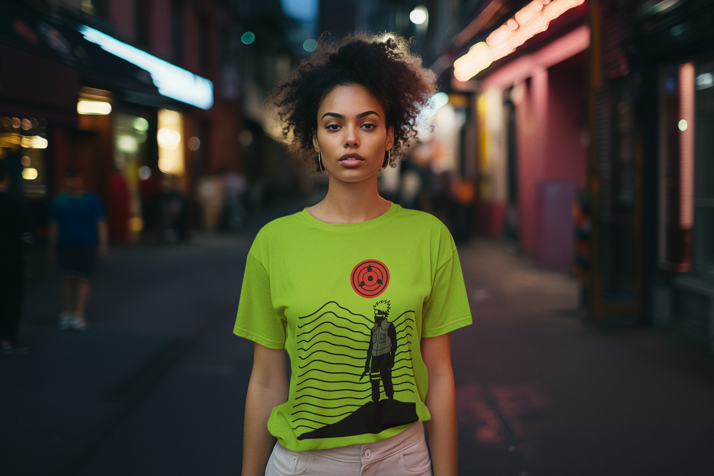 Naruto Inspired Tactical Ninja Inspired T-Shirt – Red Eye Symbol Graphic Tee