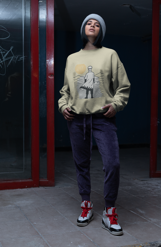 Naruto Leaf Village Sweatshirt – Golden Sun Fleece Crewneck | Anime Streetwear by Martac Designs