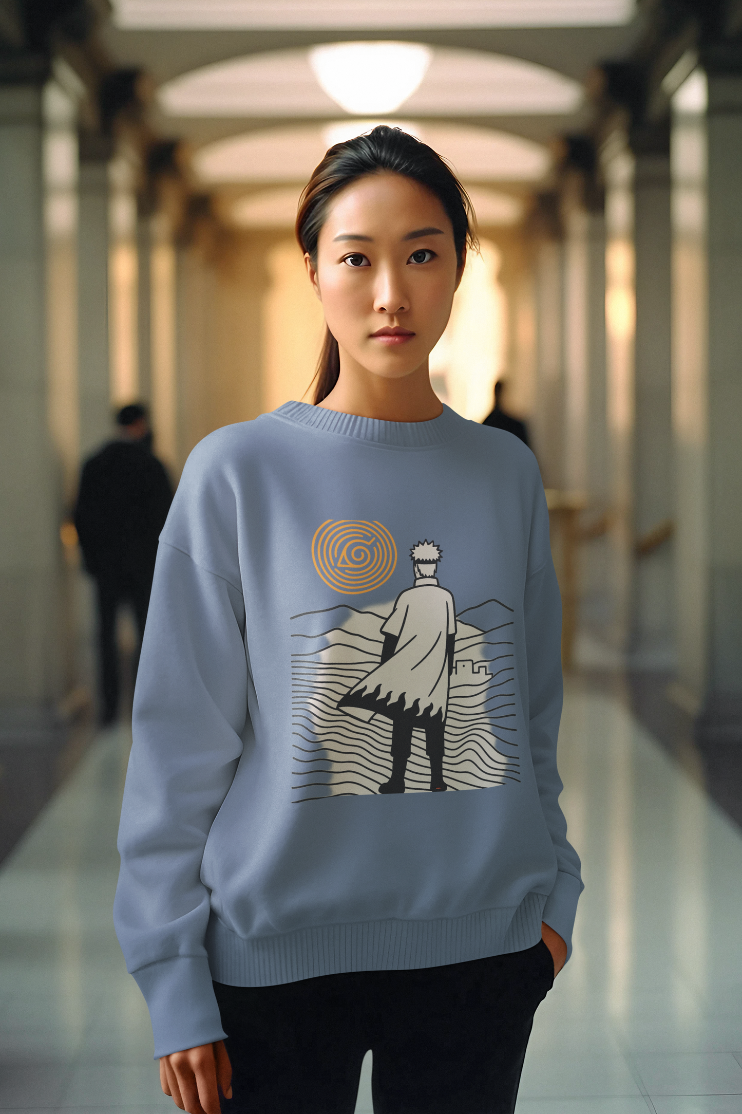 Naruto Leaf Village Sweatshirt – Golden Sun Fleece Crewneck | Anime Streetwear by Martac Designs