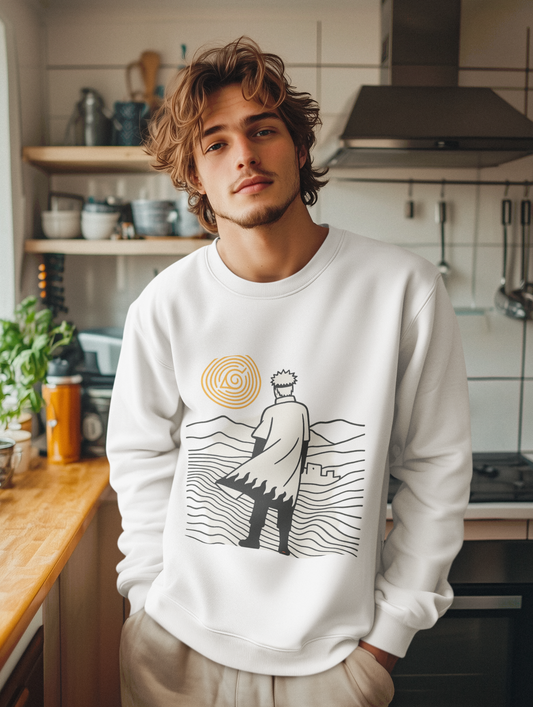Sakura Inspired Sweatshirt – Pink Moon Fleece Crewneck | Anime Streetwear by Martac Designs