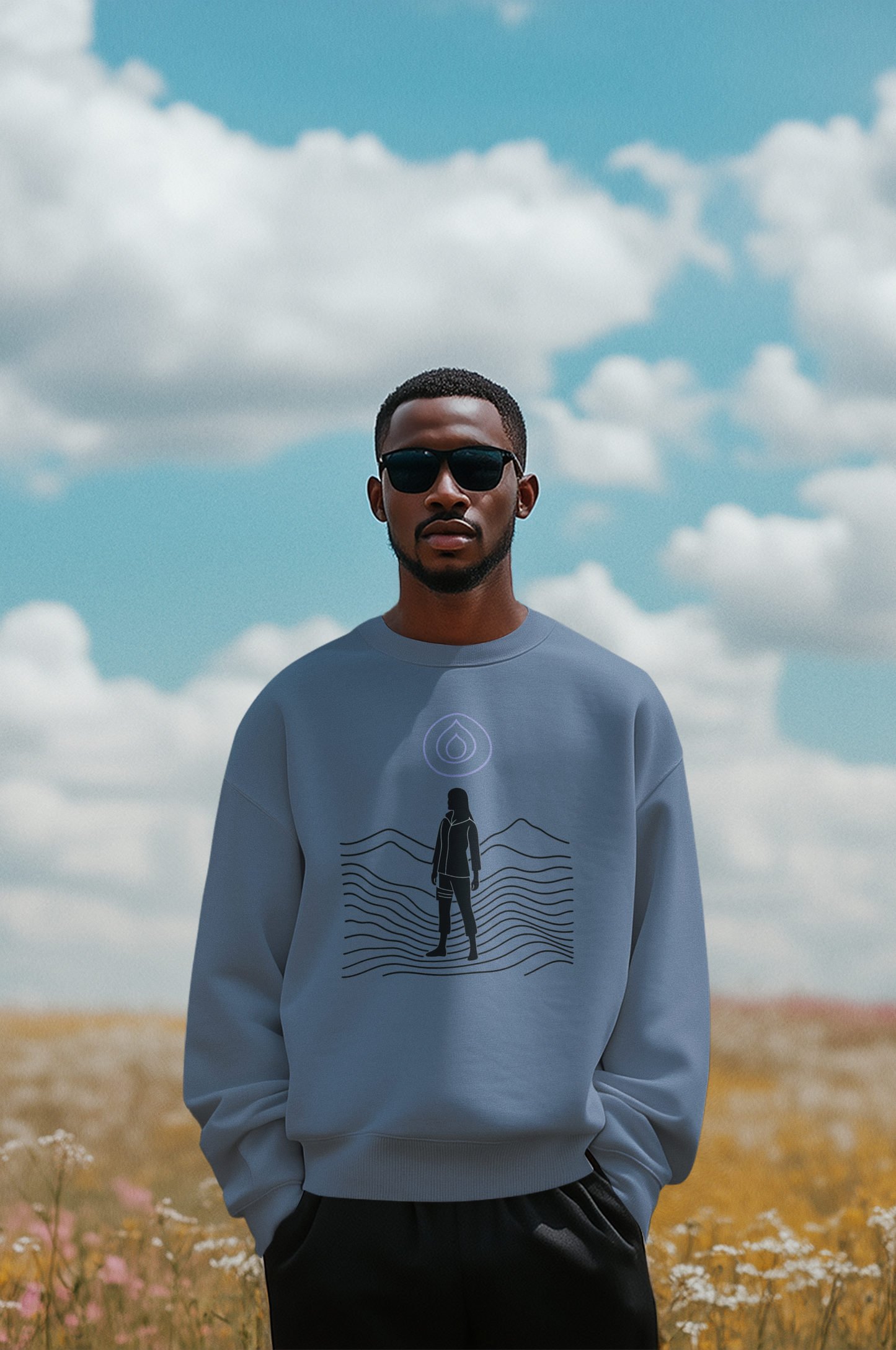 Hinata Inspired Sweatshirt – Blue Aura Fleece Crewneck | Anime Streetwear by Martac Designs
