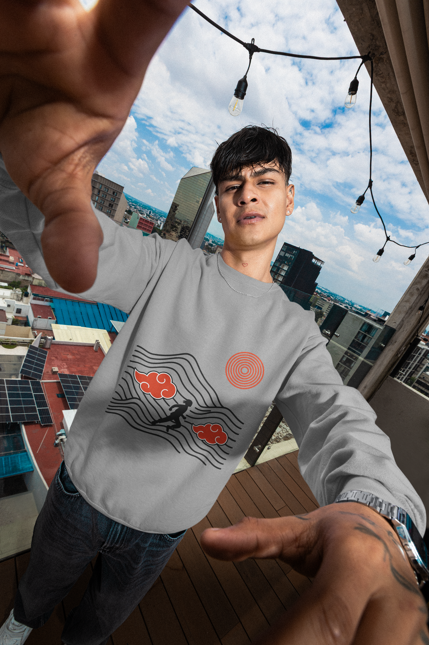 Akatsuki Runner Sweatshirt – Red Cloud Fleece Crewneck | Anime Streetwear by Martac Designs
