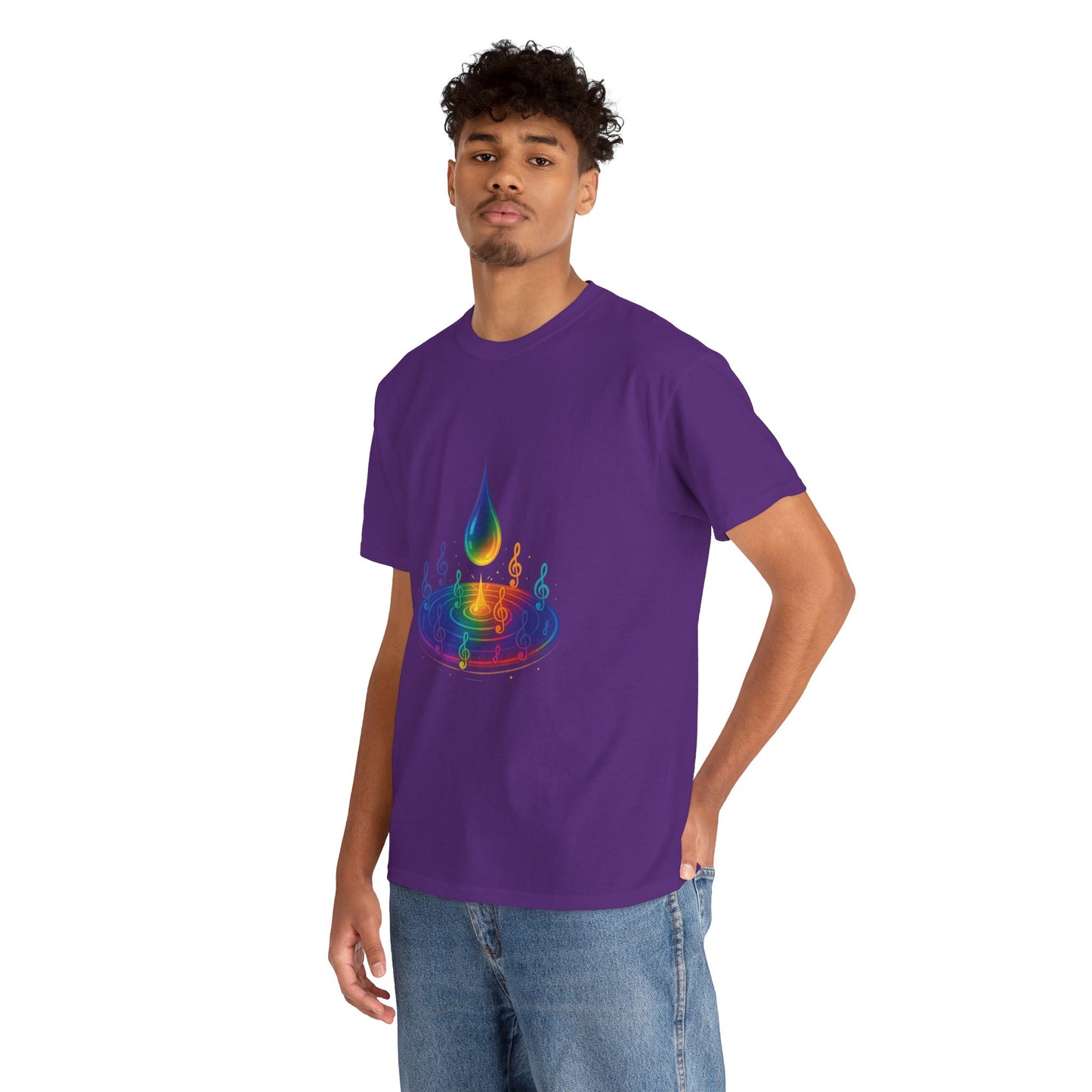 Colorful Music Water Drop Unisex Heavy Cotton Tee