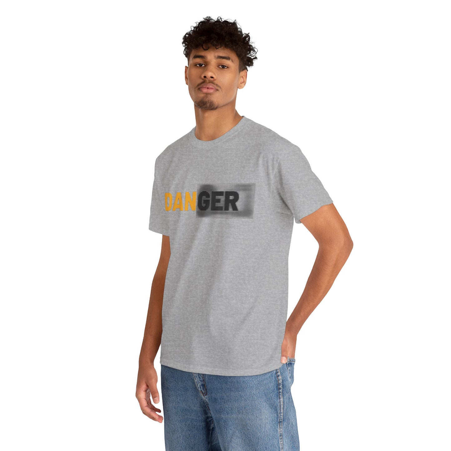 Unisex Heavy Cotton Tee with 'DANGER' Design