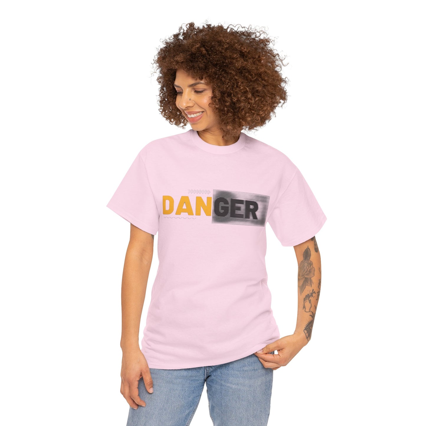 Unisex Heavy Cotton Tee with 'DANGER' Design