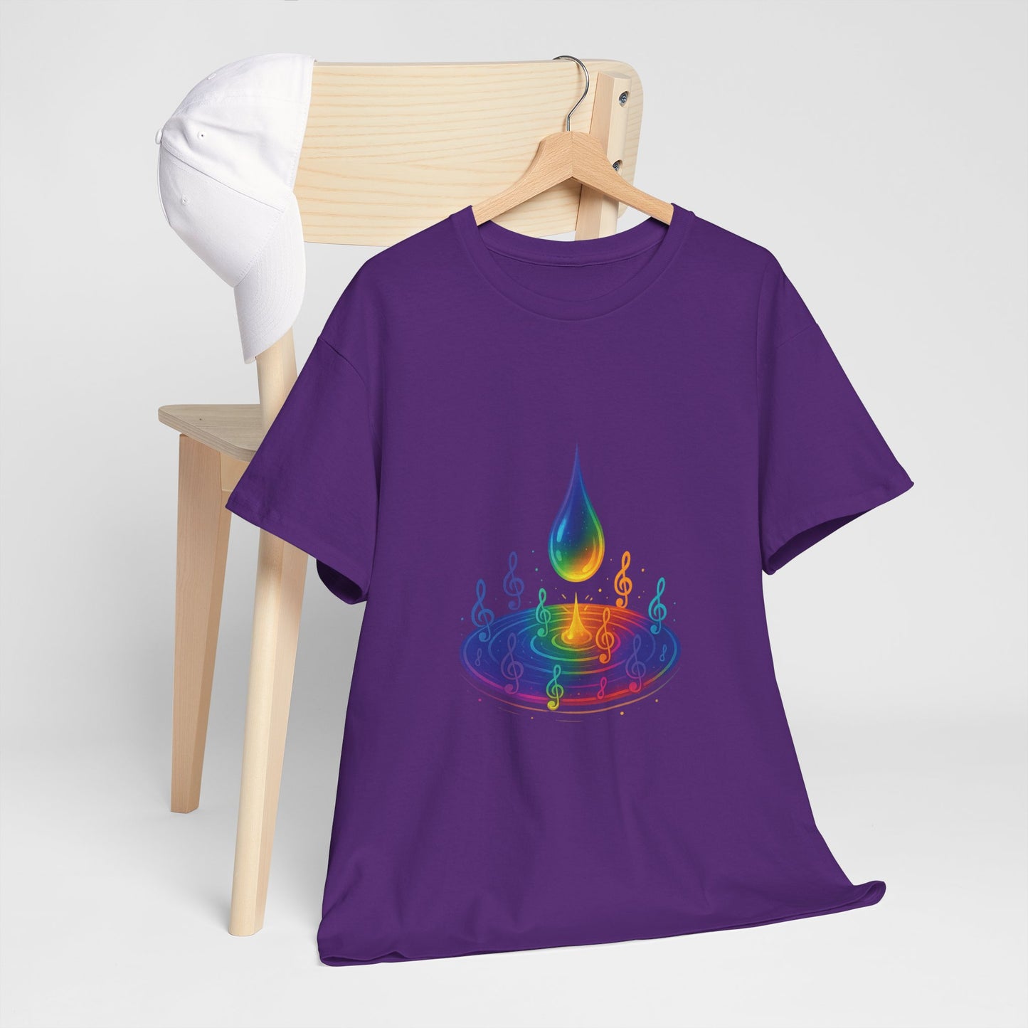 Colorful Music Water Drop Unisex Heavy Cotton Tee