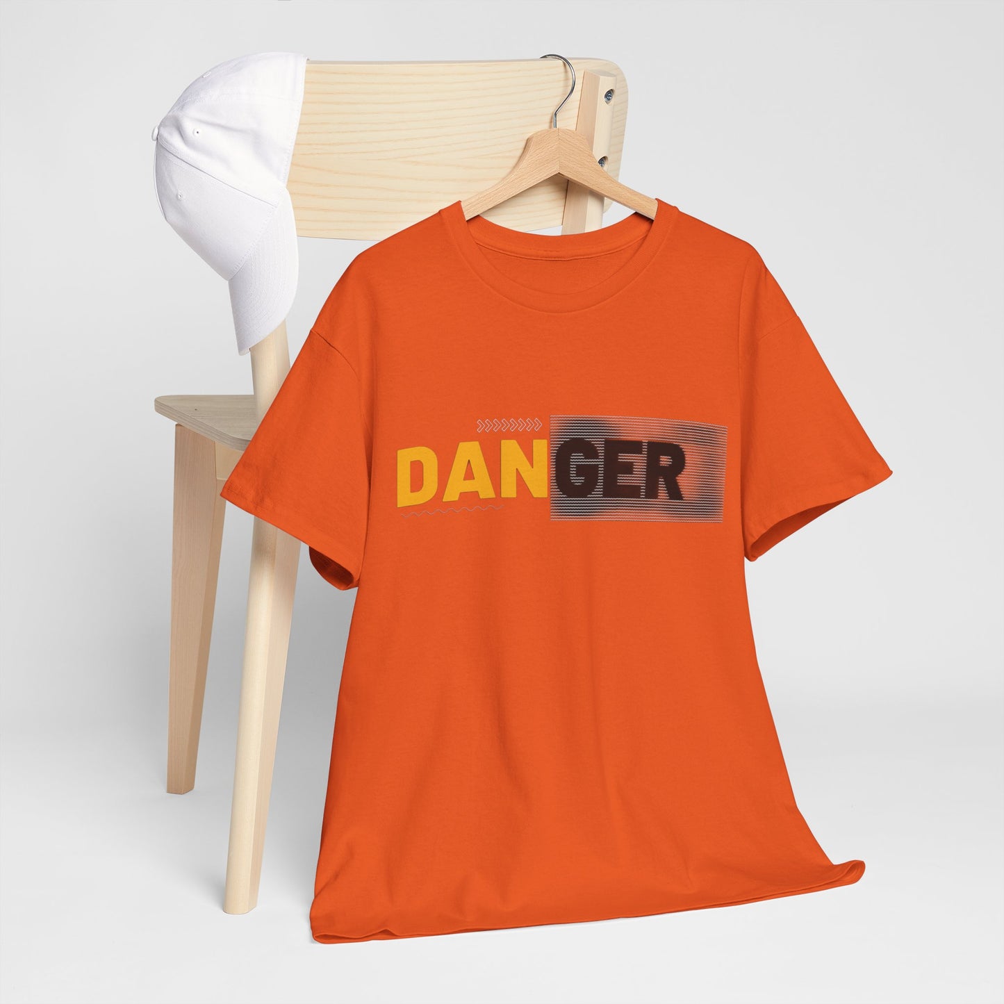 Unisex Heavy Cotton Tee with 'DANGER' Design
