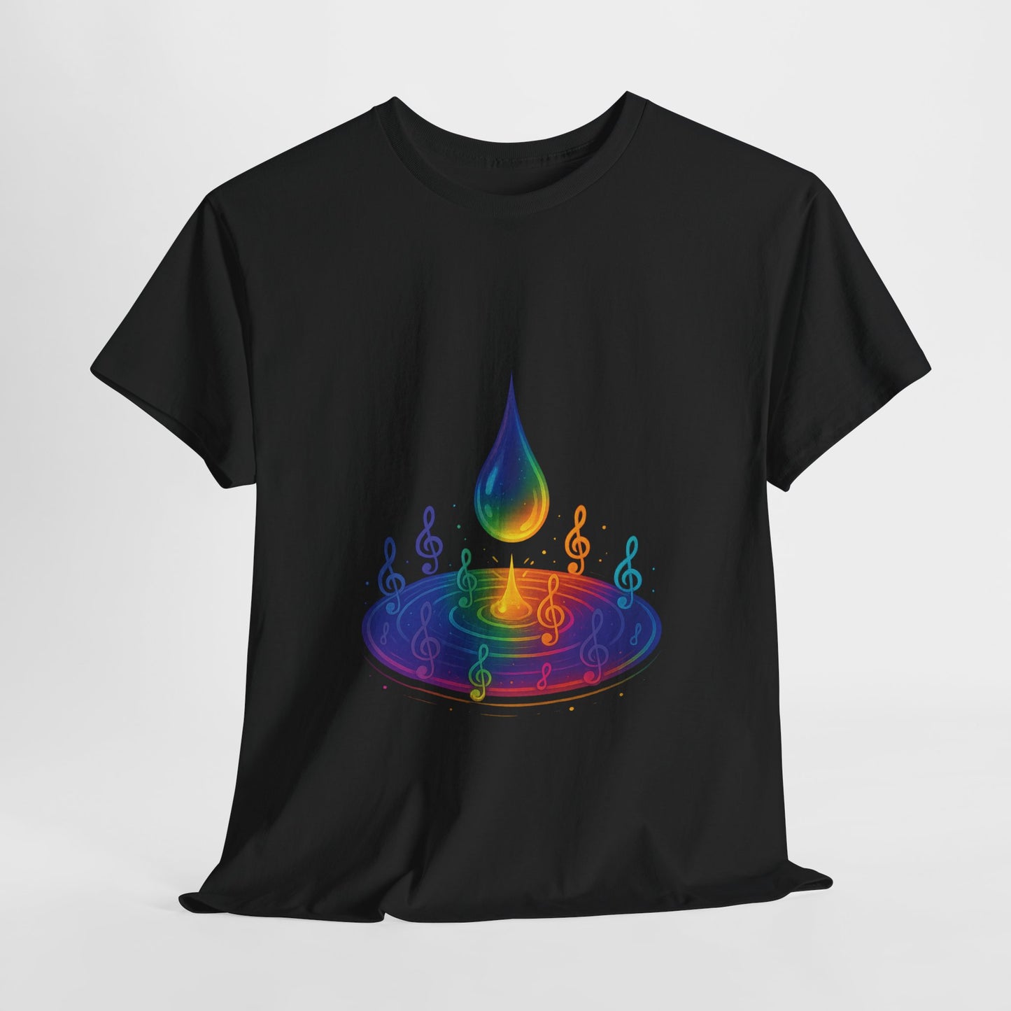 Colorful Music Water Drop Unisex Heavy Cotton Tee