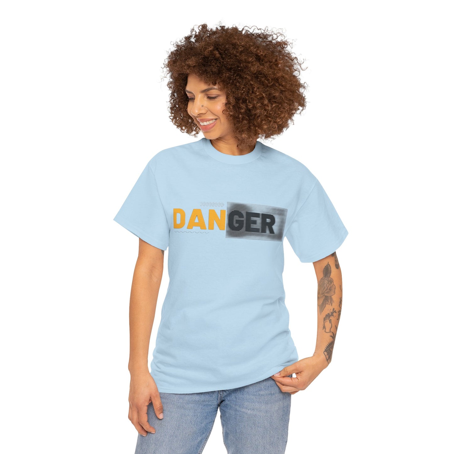 Unisex Heavy Cotton Tee with 'DANGER' Design