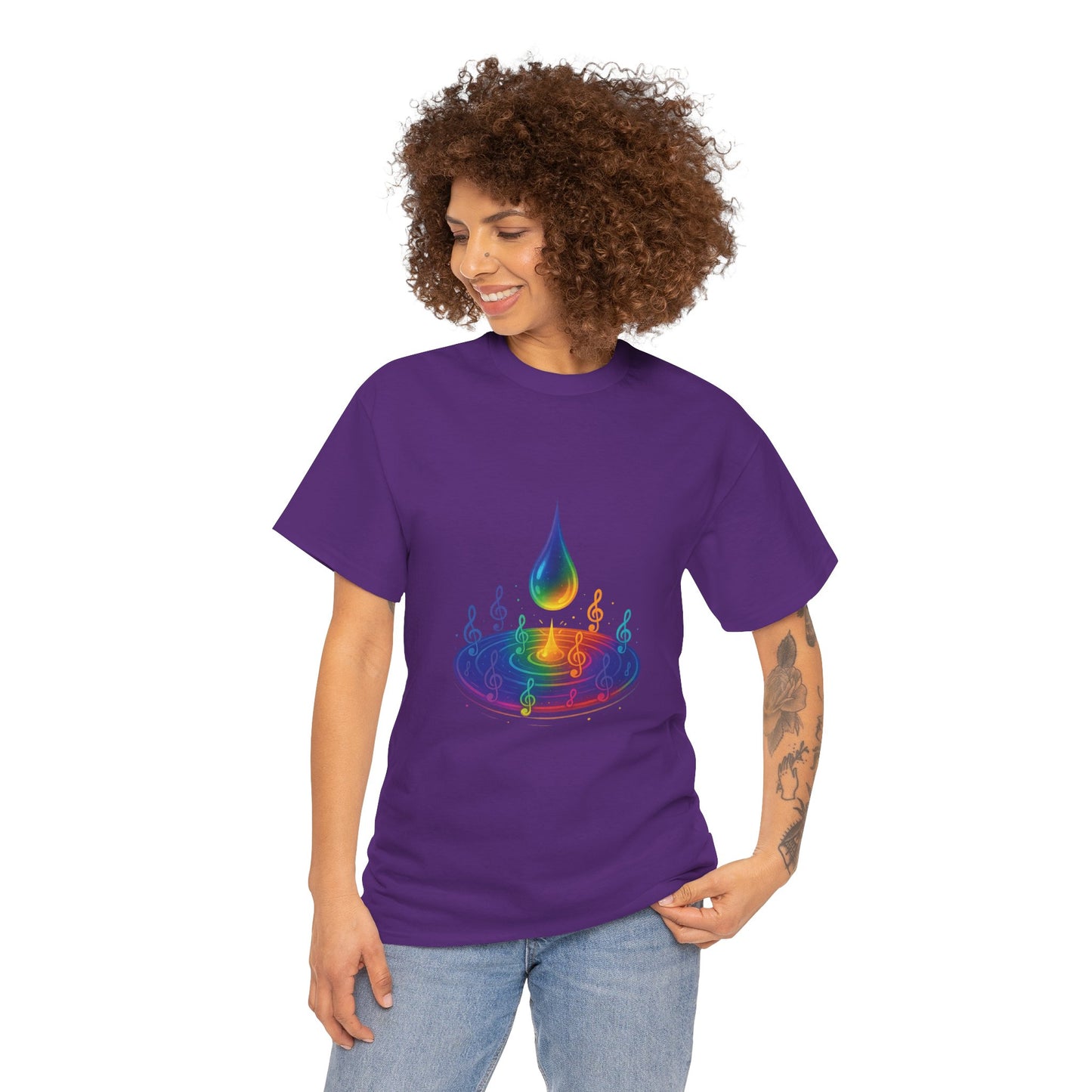 Colorful Music Water Drop Unisex Heavy Cotton Tee