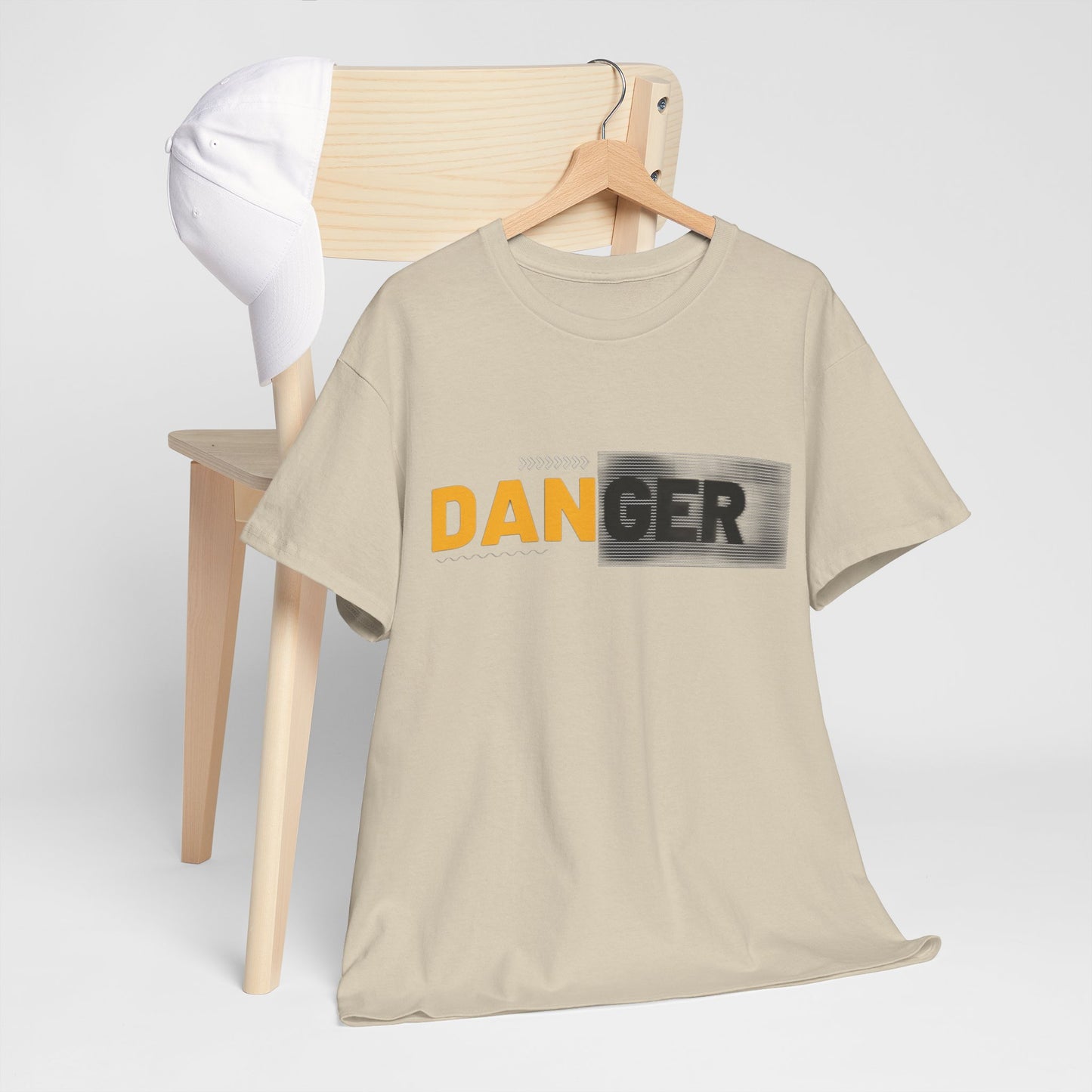 Unisex Heavy Cotton Tee with 'DANGER' Design
