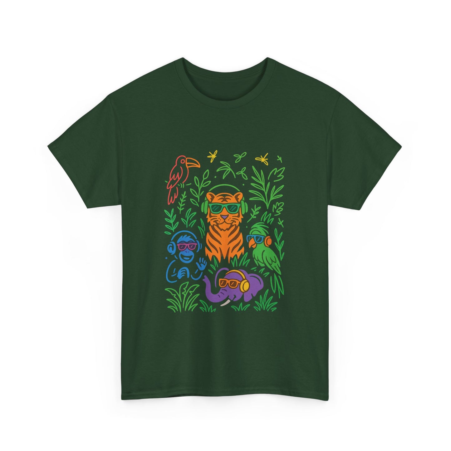 Vibrant Jungle Vibes Tee | Unisex Cotton T-Shirt