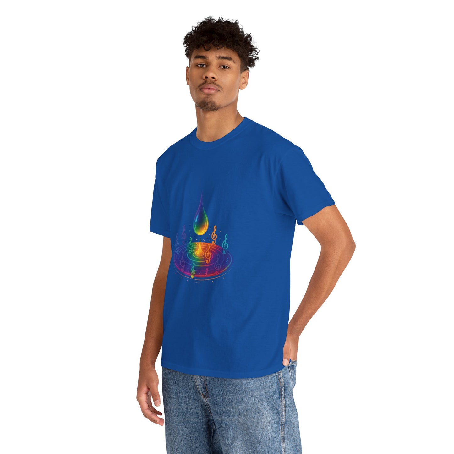 Colorful Music Water Drop Unisex Heavy Cotton Tee