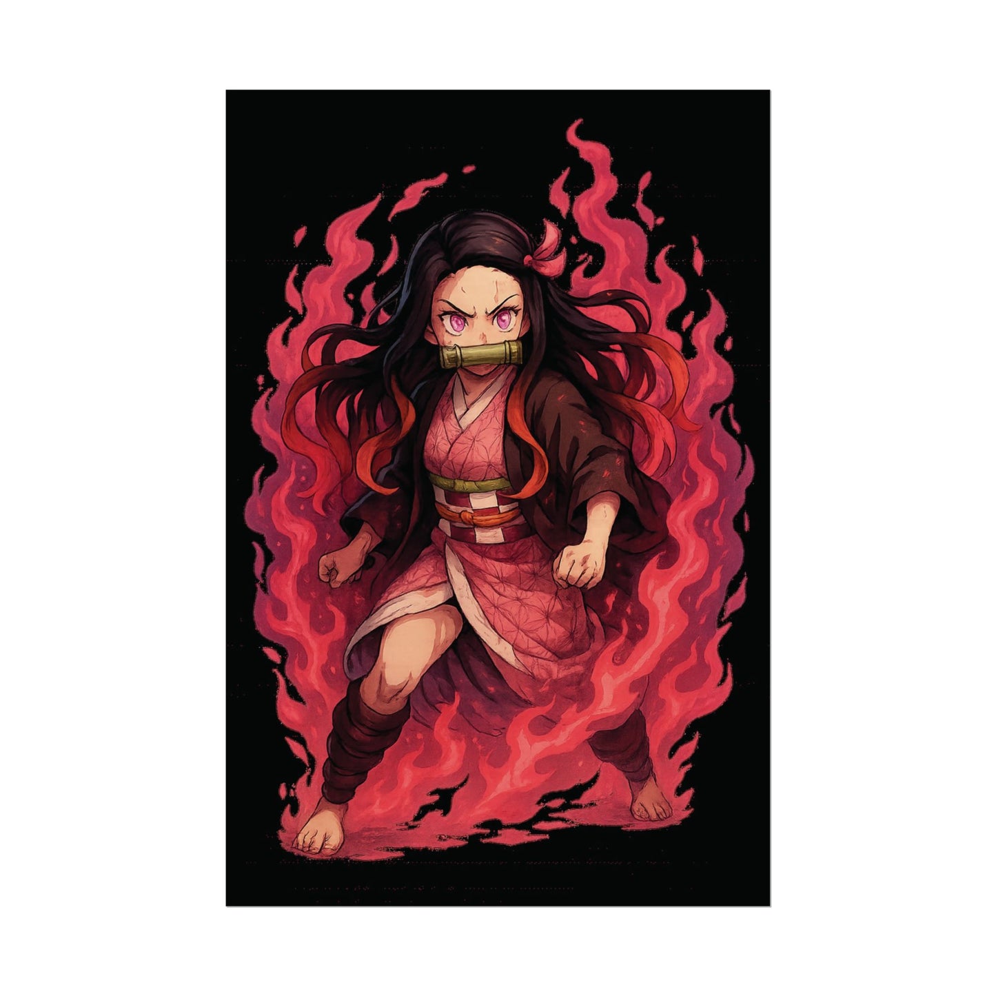 Nezuko Inspired Poster | Anime Wall Art UK – Martac Designs