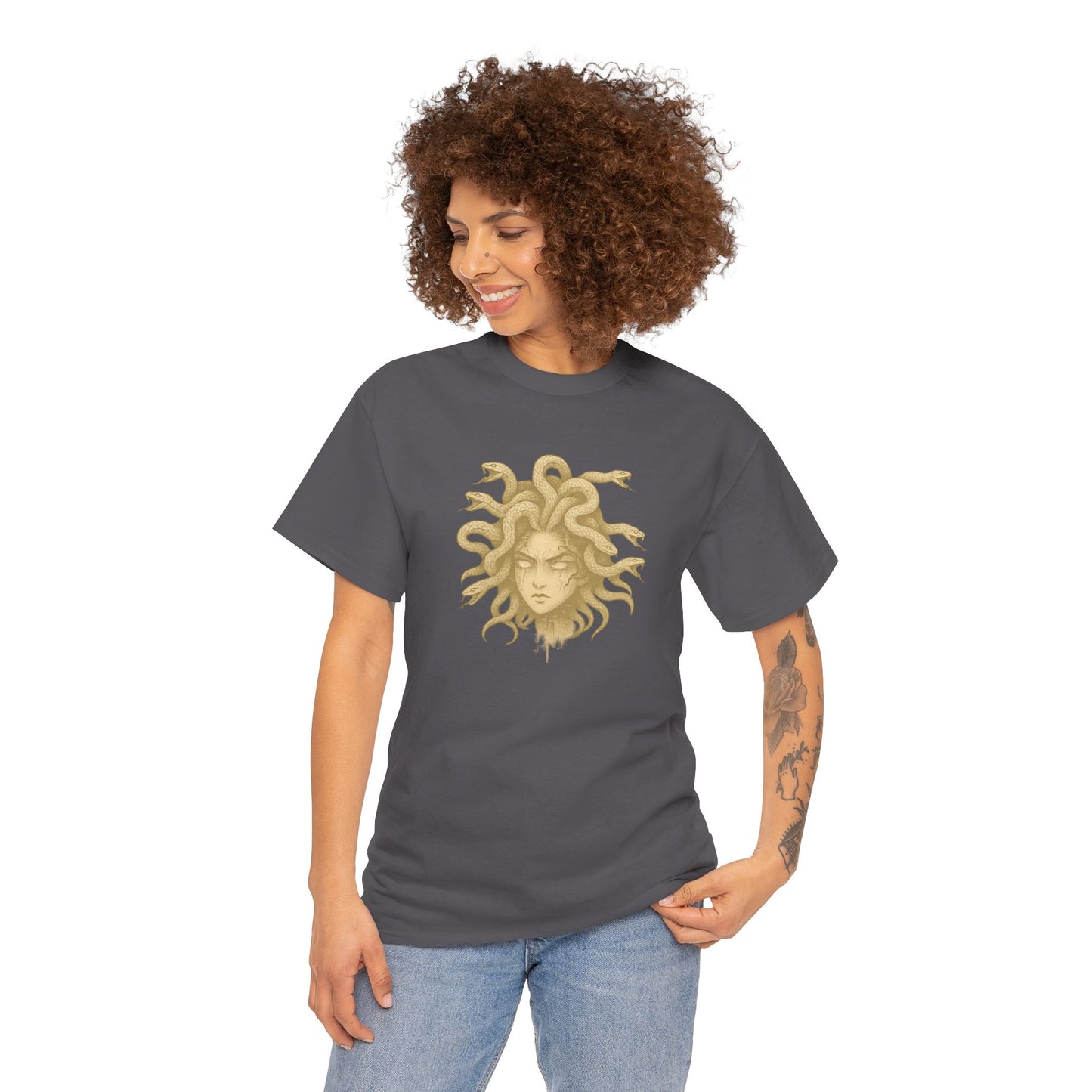 Medusa Graphic Tee – Unisex Heavy Cotton Shirt